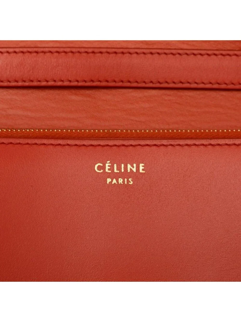 Celine Classic Box Crossbody Shoulder Bag Orange Leather